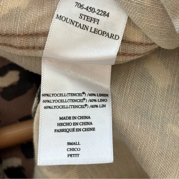 Rails Steffi Mountain Leopard-Print Cropped Button Up Jacket TencelLyocell Linen - Picture 10 of 12